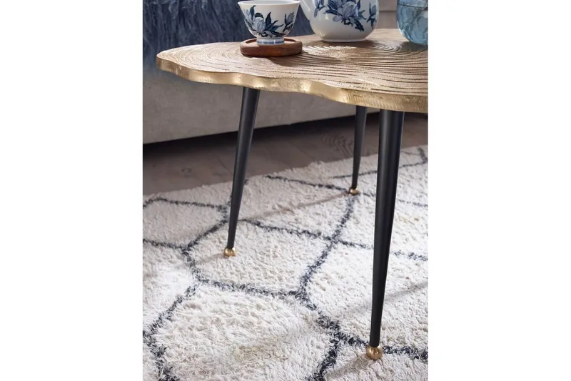 Soffbord Wohnling Träskiva Stil Metall Modern med Metallben - Möbler - Bord & matgrupper - Soffbord