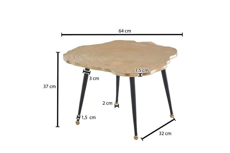 Soffbord Wohnling Träskiva Stil Metall Modern med Metallben - Möbler - Bord & matgrupper - Soffbord
