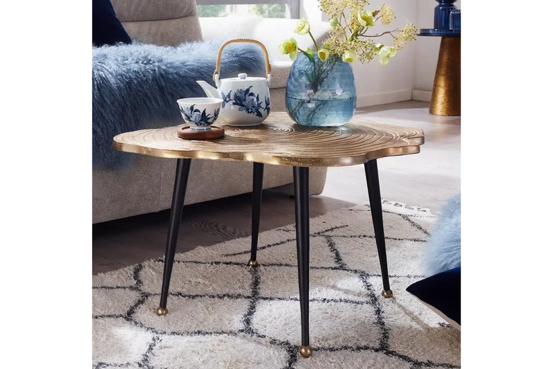 Soffbord Wohnling Träskiva Stil Metall Modern med Metallben - M öbler - Bord & matgrupper - Soffbord