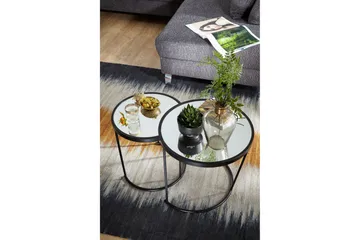 Wrighton Satsbord 50 cm Runt Soffbord Stapelbart i Metall och Glas - Spegelsilver - Möbler - Bord & matgrupper - Soffbord