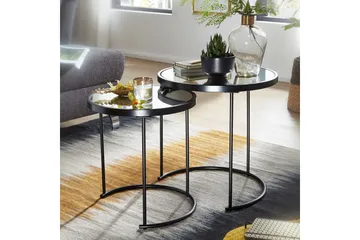 Wrighton Satsbord 50 cm Runt Soffbord Stapelbart i Metall och Glas - Spegelsilver - Möbler - Bord & matgrupper - Soffbord