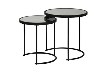Wrighton Satsbord 50 cm Runt Soffbord Stapelbart i Metall och Glas - Spegelsilver - Möbler - Bord & matgrupper - Soffbord
