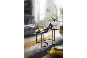 Wrighton Satsbord 50 cm Runt Soffbord Stapelbart i Metall och Glas - Spegelsilver - Möbler - Bord & matgrupper - Soffbord