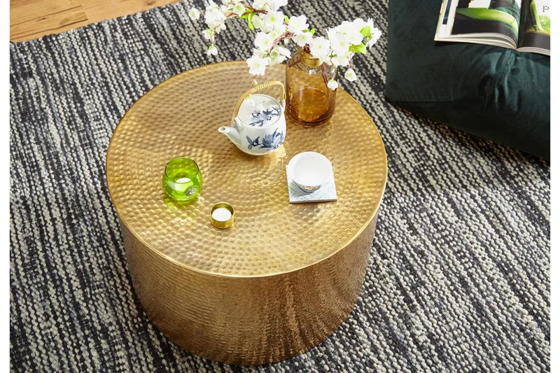 Xeniah Soffbord 61 cm Runt - Guld - Möbler - Bord & matgrupper - Soffbord