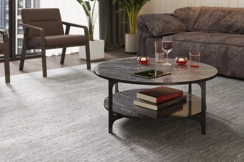 Yalbi Soffbord 90 cm med Förvaring Runt Hylla - Svart - Möbler - Bord & matgrupper - Soffbord