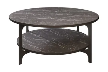 Yalbi Soffbord 90 cm med Förvaring Runt Hylla - Svart - Möbler - Bord & matgrupper - Soffbord