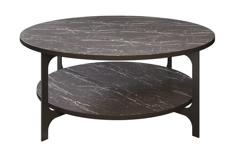 Yalbi Soffbord 90 cm med Förvaring Runt Hylla - Svart - Möbler - Bord & matgrupper - Soffbord