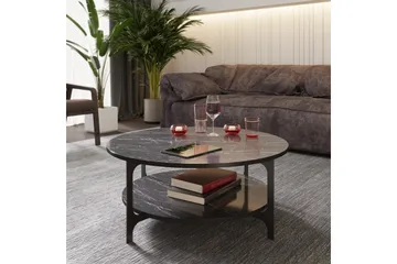 Yalbi Soffbord 90 cm med Förvaring Runt Hylla - Svart - Möbler - Bord & matgrupper - Soffbord