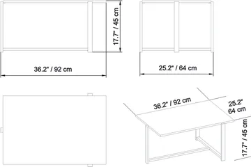 Yggersryd 92 cm Rektangulärt Soffbord i Mörkt Trä - Brun - Möbler - Bord & matgrupper - Soffbord