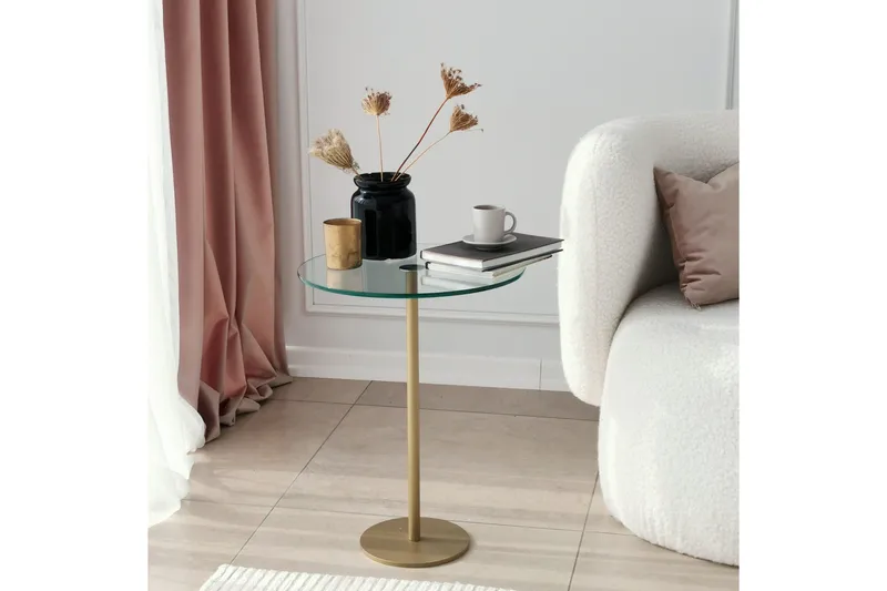 Yggersryd Soffbord 40x50x40 cm Runt - Guld - Möbler - Bord & matgrupper - Soffbord