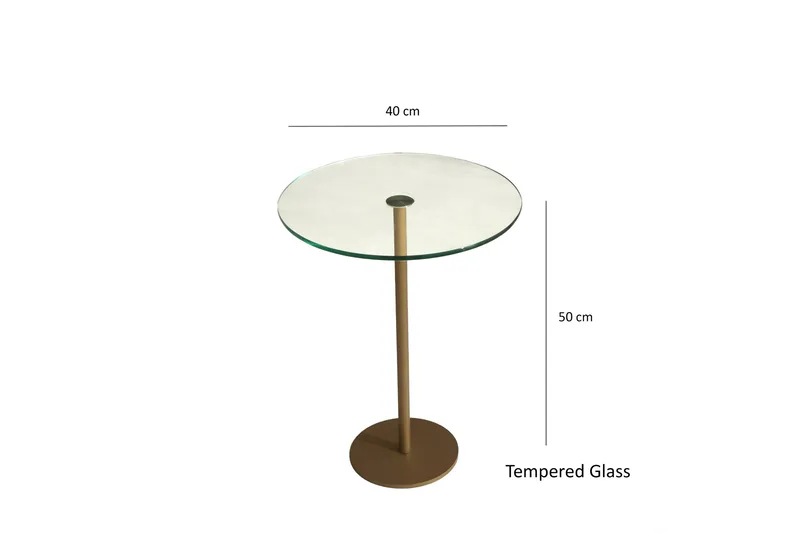 Yggersryd Soffbord 40x50x40 cm Runt - Guld - Möbler - Bord & matgrupper - Soffbord