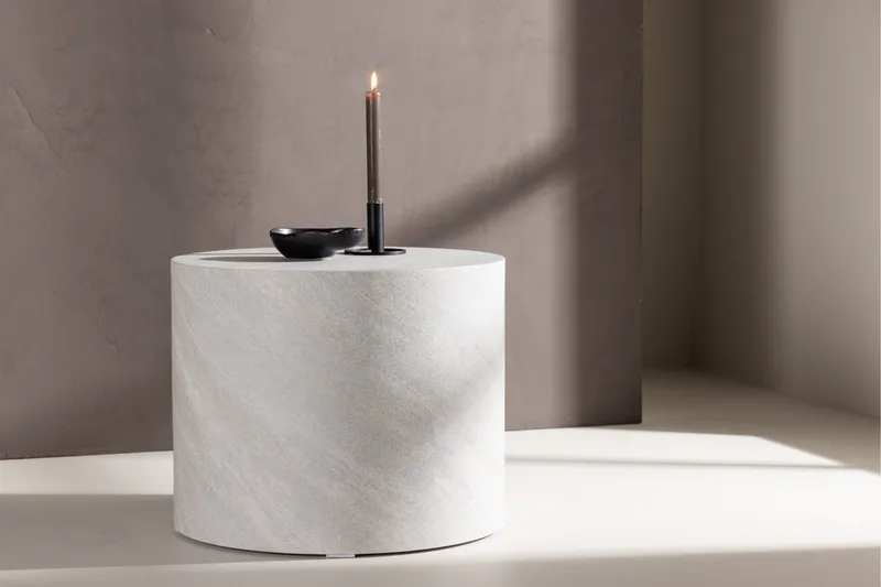 York Travertin Soffbord 50 cm - Grå - Möbler - Bord & matgrupper - Soffbord