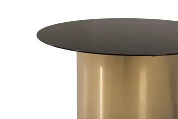 Ystad 75 cm Runt Soffbord med Cylinderfot i Glas - Brun|Svart - Möbler - Bord & matgrupper - Soffbord