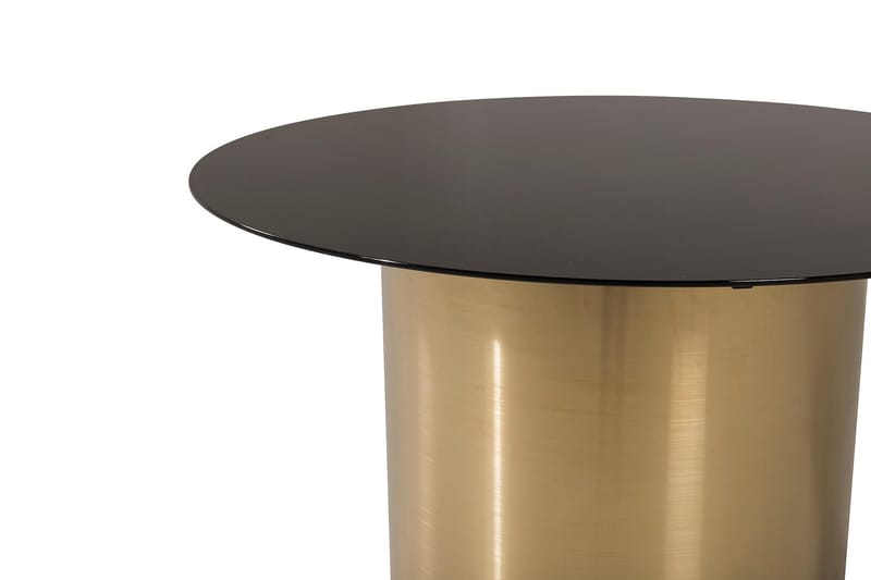 Ystad Runt Soffbord 75 cm i Glas med Metallunderrede - Svart - Möbler - Bord & matgrupper - Soffbord