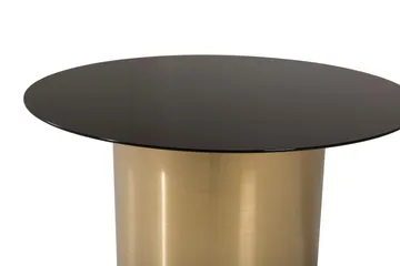 Ystad Runt Soffbord 75 cm i Glas med Metallunderrede - Svart - Möbler - Bord & matgrupper - Soffbord