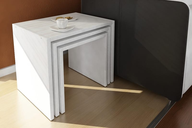 Zariel Satsbord 44 cm 3 Bord - Vit - Möbler - Bord & matgrupper - Soffbord