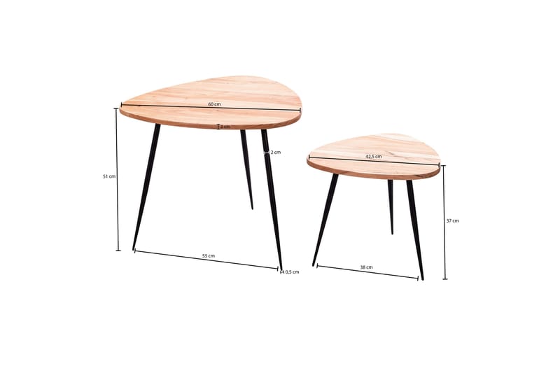 Zipp Satsbord 2-pack 60 cm - Trä/natur - Möbler - Bord & matgrupper - Soffbord