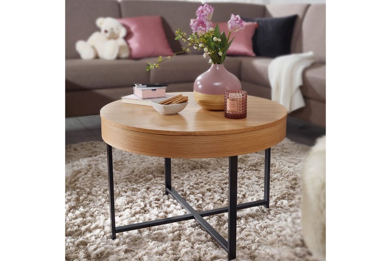 Zollicoffer Soffbord 69 cm - Trä/natur - Klaffbord & Hopfällbart bord - Spegelbord - Soffbord - Soffbord med förvaring - Soffbord med hjul - Höj och sänkbart soffbord