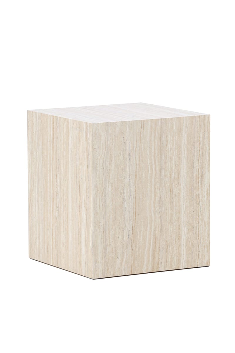 Soffbord Peach York Sofa Table 45x40x40 cm - Travertine Look Beige - Möbler - Bord & matgrupper - Soffbord