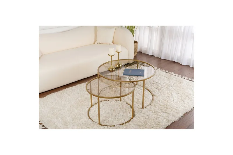 Soffbordset 2 delar Rikiya Guldbroze - Guldbroze - Möbler - Bord & matgrupper - Soffbord