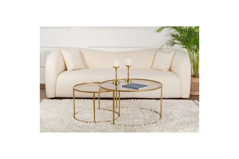 Soffbordset 2 delar Rikiya Guldbroze - Guldbroze - Möbler - Bord & matgrupper - Soffbord