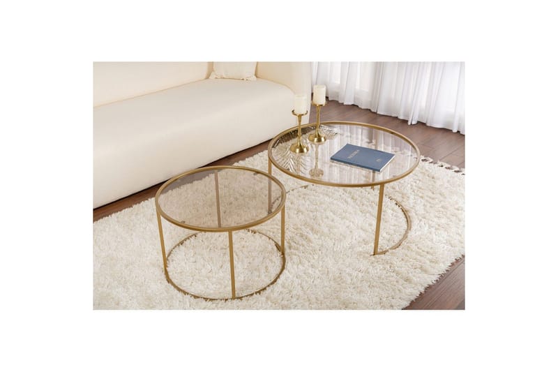 Soffbordset 2 delar Rikiya Guldbroze - Guldbroze - Möbler - Bord & matgrupper - Soffbord