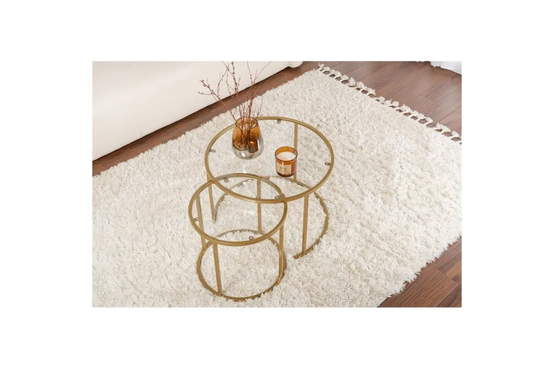 Soffbordset 2 delar Rikiya Små Guldtransparent - Guldtransparent - Möbler - Bord & matgrupper - Soffbord