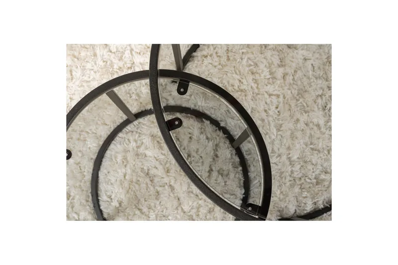 Soffbordset 2 delar Rikiya Små Svart Grå - Svart Grå - Möbler - Bord & matgrupper - Soffbord