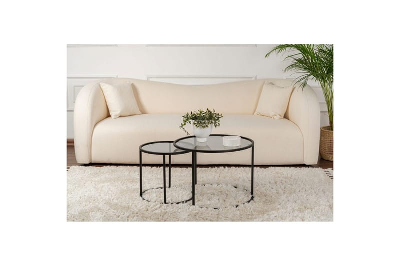 Soffbordset 2 delar Rikiya Små Svart Grå - Svart Grå - Möbler - Bord & matgrupper - Soffbord