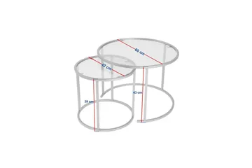 Soffbordset 2 delar Rikiya Små Svart Transparent - Svart Transparent - Möbler - Bord & matgrupper - Soffbord