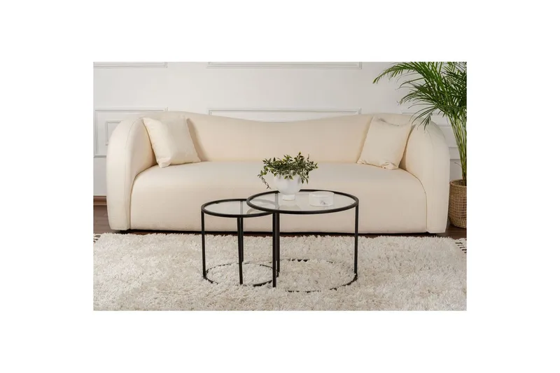 Soffbordset 2 delar Rikiya Små Svart Transparent - Svart Transparent - Möbler - Bord & matgrupper - Soffbord