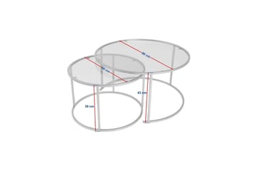 Soffbordset 2 delar Rikiya Svart Transparent - Svart Transparent - Möbler - Bord & matgrupper - Soffbord