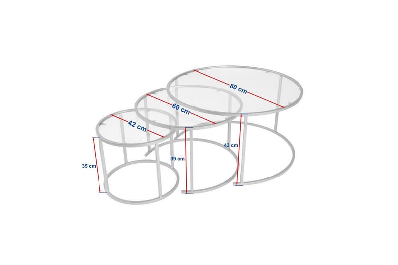 Soffbordset 3 delar Rikiya Svart Grå - Svart Grå - Möbler - Bord & matgrupper - Soffbord
