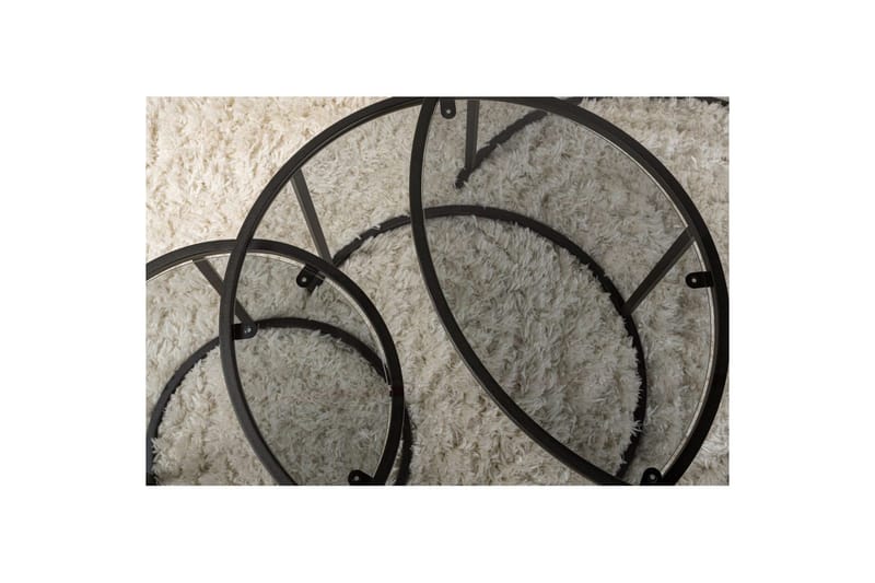 Soffbordset 3 delar Rikiya Svart Grå - Svart Grå - Möbler - Bord & matgrupper - Soffbord