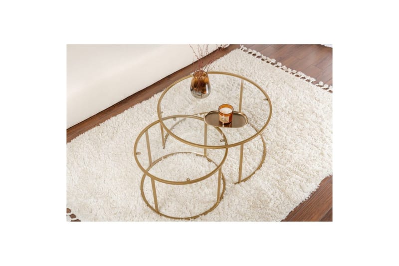 Soffbordset Rikiya Guld Transparent - Möbler - Bord & matgrupper - Soffbord