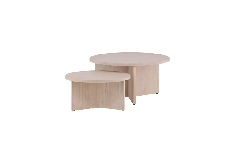 Soffbordset Saltö 2st Runda 85 cm/65 cm - Vit - Möbler - Bord & matgrupper - Soffbord