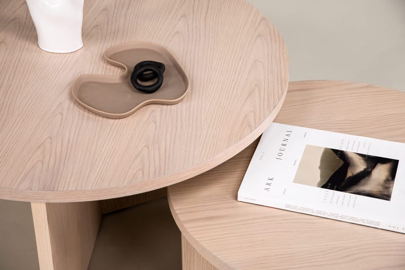 Soffbordset Saltö 2st Runda 85 cm/65 cm - Vit - Möbler - Bord & matgrupper - Soffbord