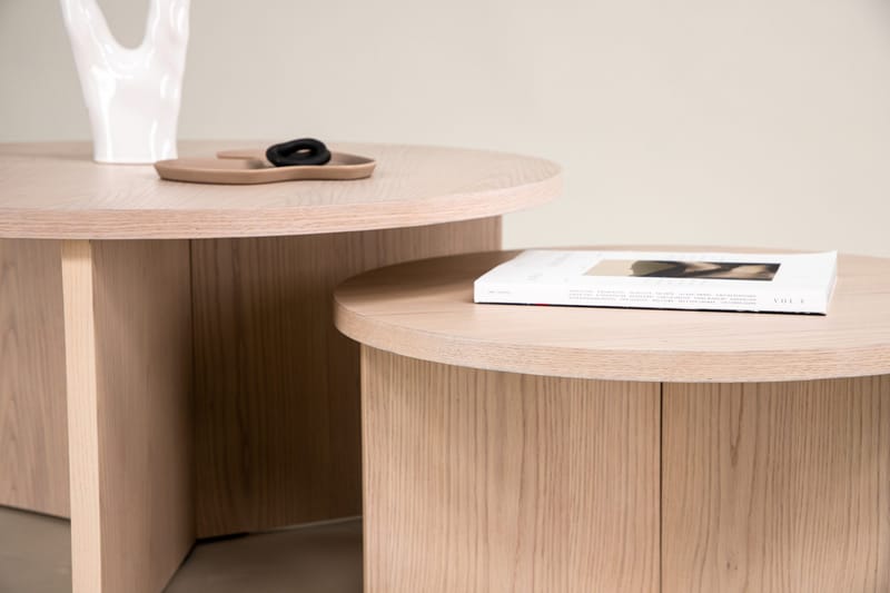 Soffbordset Saltö 2st Runda 85 cm/65 cm - Vit - Möbler - Bord & matgrupper - Soffbord