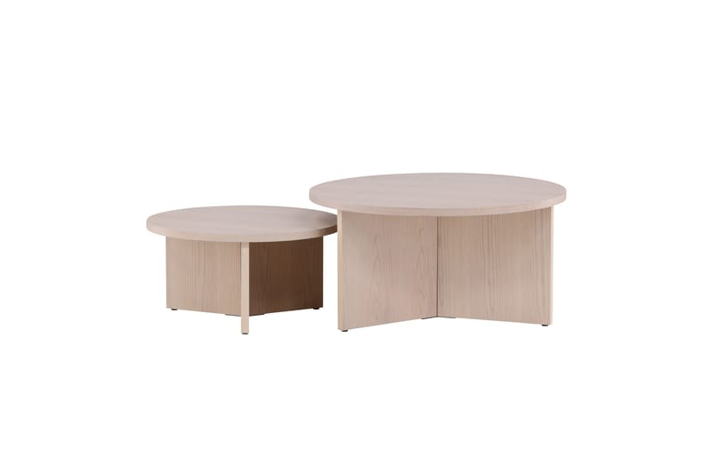 Soffbordset Saltö 2st Runda 85 cm/65 cm - Vit - Möbler - Bord & matgrupper - Soffbord