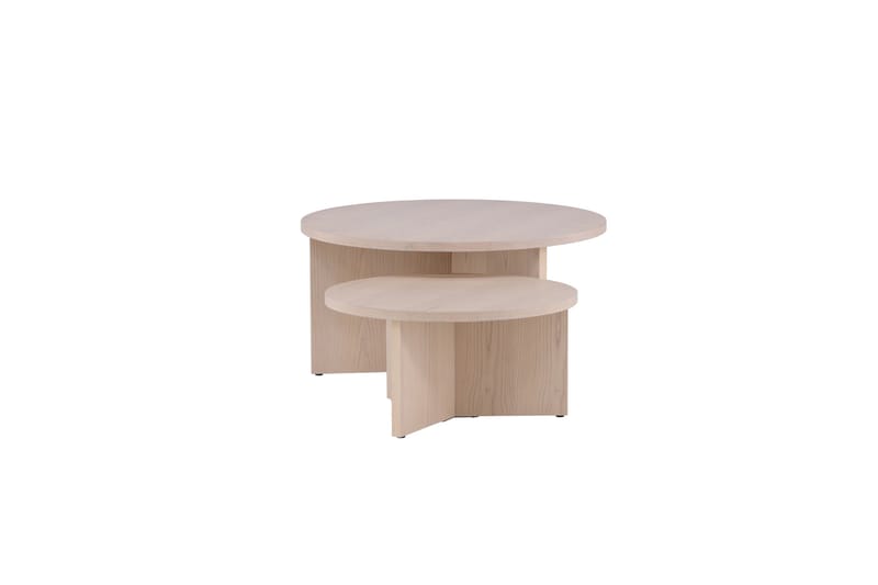 Soffbordset Saltö 2st Runda 85 cm/65 cm - Vit - Möbler - Bord & matgrupper - Soffbord
