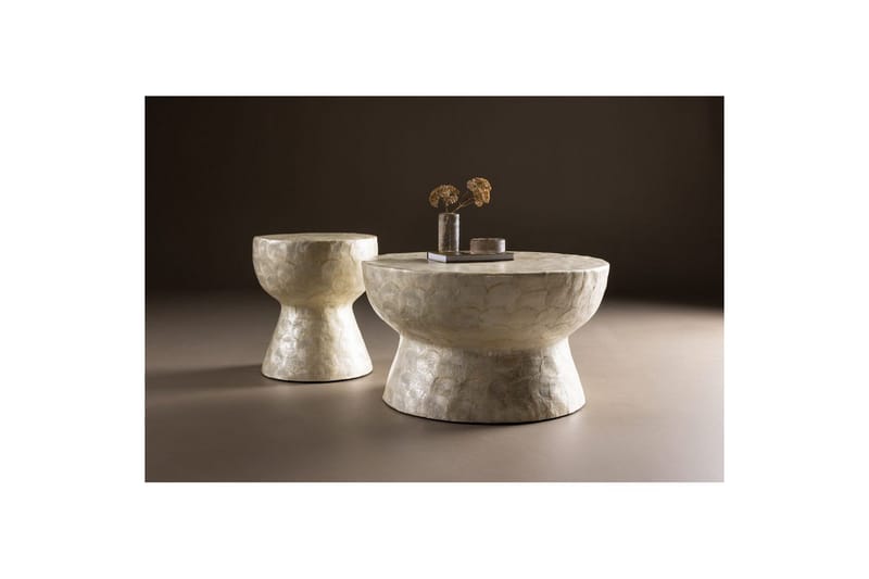 Soffbordset VIND Sandön 2st Runda 70 cm/40 cm - Ljusgrå - Möbler - Bord & matgrupper - Soffbord