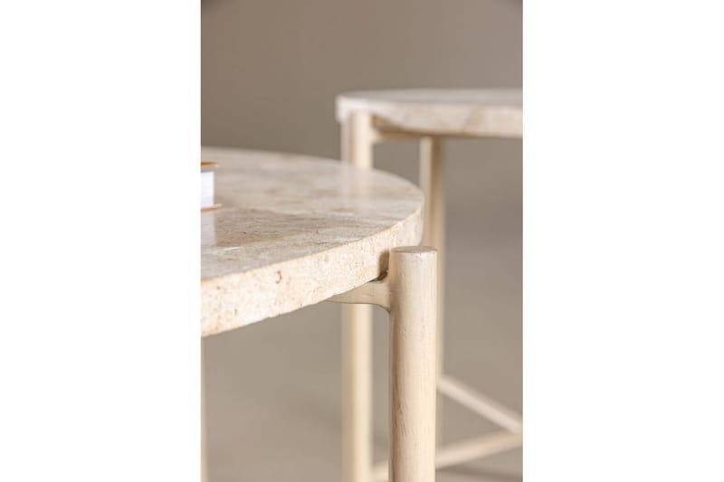 Soffbordset VIND Sandhamn 2st Runda 70 cm/40 cm - Beige - Möbler - Bord & matgrupper - Soffbord