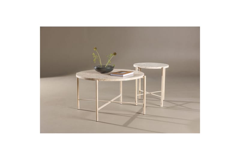 Soffbordset VIND Sandhamn 2st Runda 70 cm/40 cm - Beige - Möbler - Bord & matgrupper - Soffbord