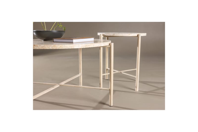 Soffbordset VIND Sandhamn 2st Runda 70 cm/40 cm - Beige - Möbler - Bord & matgrupper - Soffbord