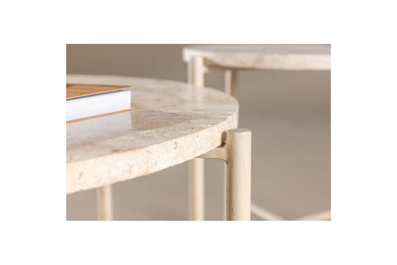 Soffbordset VIND Sandhamn 2st Runda 70 cm/40 cm - Beige - Möbler - Bord & matgrupper - Soffbord