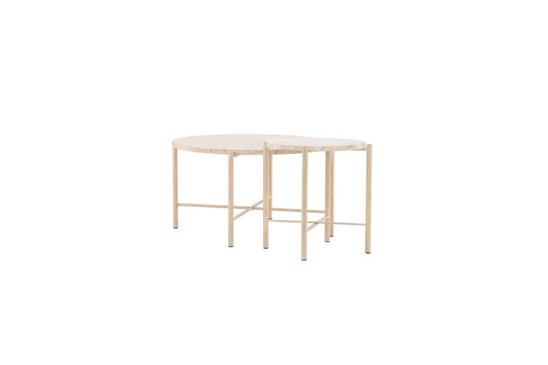 Soffbordset VIND Sandhamn 2st Runda 70 cm/40 cm - Beige - Möbler - Bord & matgrupper - Soffbord
