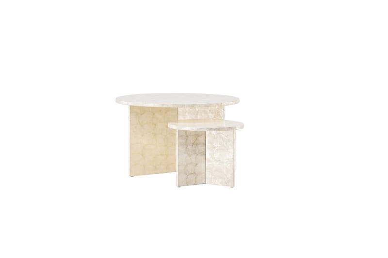 Soffbordset VIND Smögen 2st Runda 70 cm/40 cm - Ljusgrå - Möbler - Bord & matgrupper - Soffbord