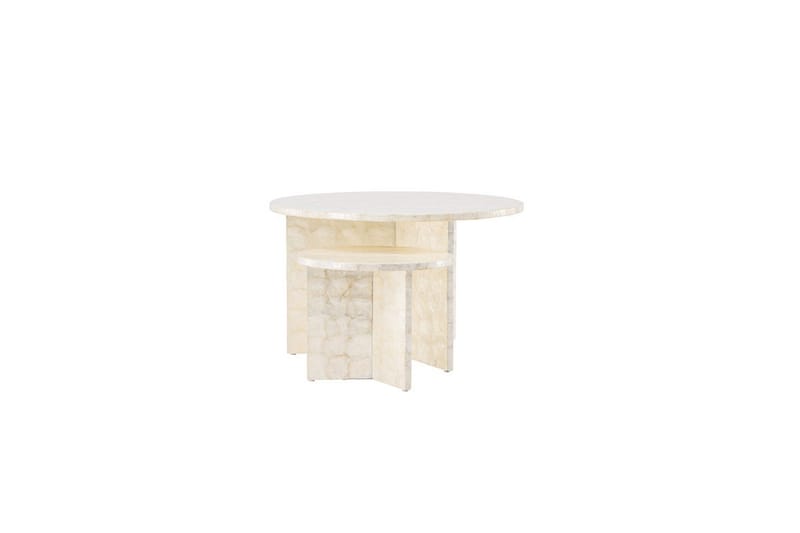 Soffbordset VIND Smögen 2st Runda 70 cm/40 cm - Ljusgrå - Möbler - Bord & matgrupper - Soffbord