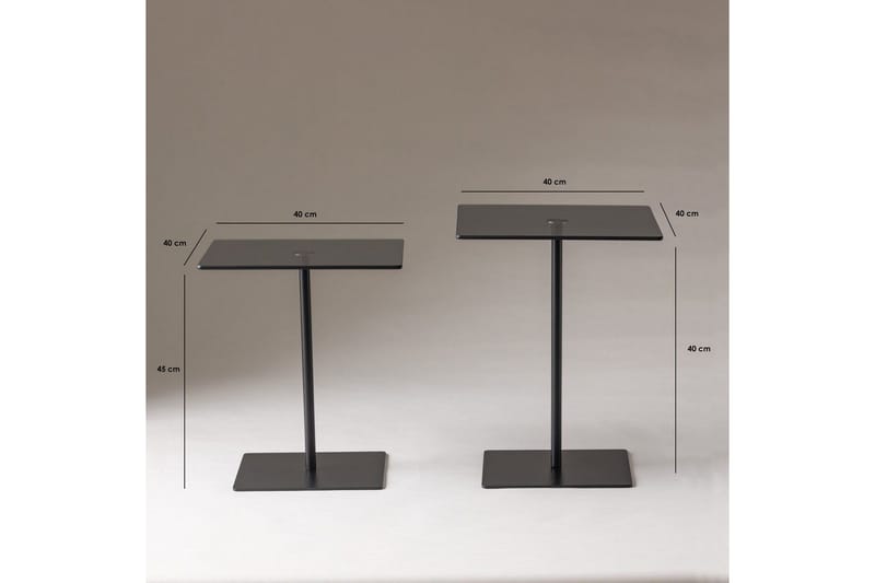 Soffbordssats Challur Svart / Rök - Svart - Möbler - Bord & matgrupper - Soffbord