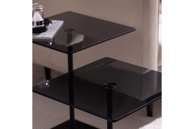 Soffbordssats Challur Svart / Rök - Svart - Möbler - Bord & matgrupper - Soffbord